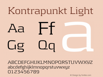 Kontrapunkt-Light Version 1.000;PS 001.000;hotconv 1.0.88;makeotf.lib2.5.64775图片样张