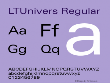 LTUnivers 440 ExtdRegular Version 003.000 Font Sample