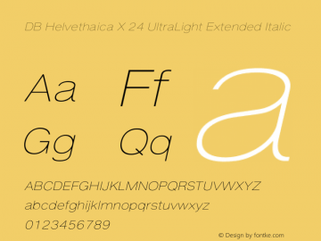 DBHelvethaicaX-UlLiExtIt Version 3.100 2008 Font Sample