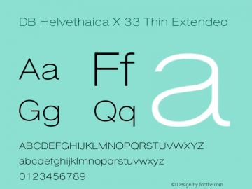 DBHelvethaicaX-ThinExt Version 3.100 2008 Font Sample