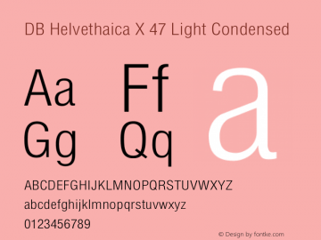 DBHelvethaicaX-LiCond Version 3.100 2008 Font Sample