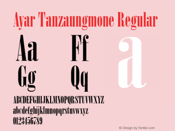 Ayar Tanzaungmone Version 1.51 Font Sample