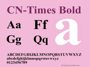 CN-Times Bold Version 2.39322; 2002 Font Sample