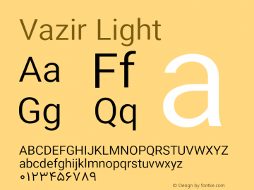 Vazir Light Version 11.0.1 Font Sample