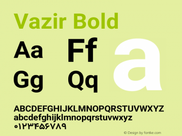 Vazir Bold Version 11.0.1 Font Sample