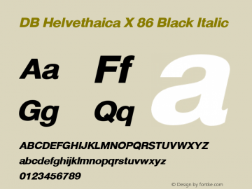 DBHelvethaicaX-BlkIt Version 3.100 2008 Font Sample