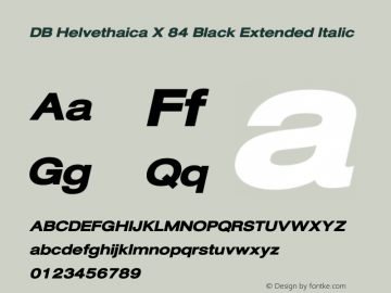 DBHelvethaicaX-BlkExtIt Version 3.100 2008 Font Sample