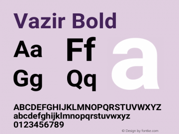 Vazir Bold Version 11.0.1 Font Sample