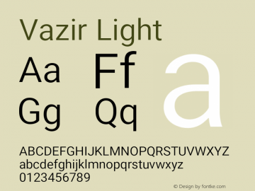 Vazir Light Version 11.0.1 Font Sample