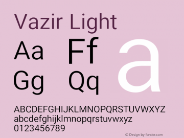 Vazir Light Version 11.0.1 Font Sample