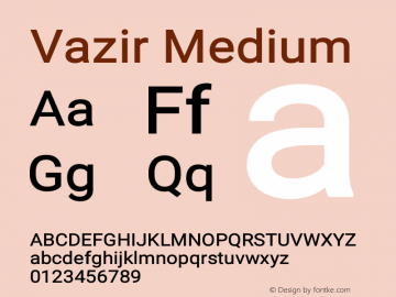 Vazir Medium Version 11.0.1 Font Sample