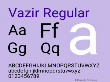 Vazir Version 11.0.1 Font Sample