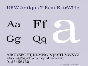 URW Antiqua T ReguExtrWide Version 001.005 Font Sample