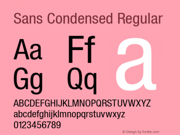 Sans Condensed Regular 001.000 Font Sample