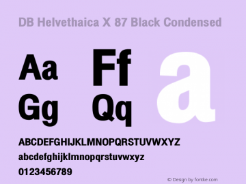 DBHelvethaicaX-BlkCond Version 3.100 2008 Font Sample