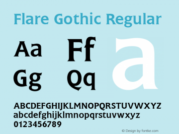 Flare Gothic Regular 001.000 Font Sample