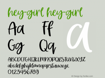 hey-girl Version 1.000 Font Sample