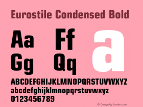 Eurostile-BoldCondensed 001.001 Font Sample