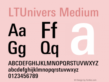 LTUnivers 520 CondMedium Version 003.000 Font Sample