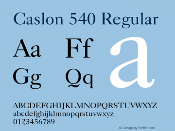 Caslon 540 Regular 2.0-1.0图片样张