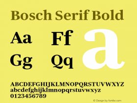 Bosch Serif Bold Version 1.00 Font Sample