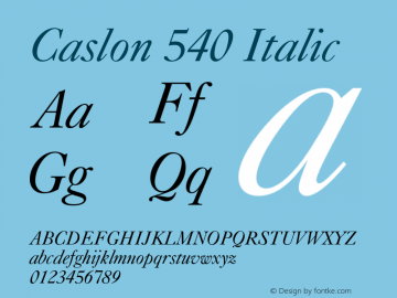 Caslon 540 Italic 003.001图片样张