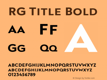 RG Title Bold Version 1.000 Font Sample