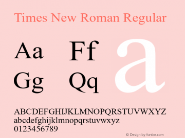 Times New Roman Version 6.98图片样张