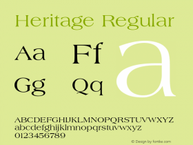 Heritage Regular 001.000 Font Sample
