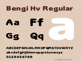 Bengi Hv Regular V1.00 Font Sample