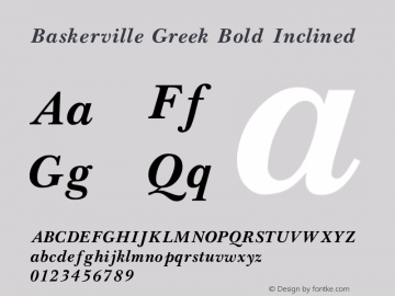 Baskerville Greek Bold Inclined V1.00图片样张