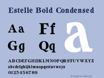 Estelle Bold Condensed V1.00 Font Sample