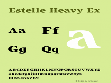 Estelle Heavy Ex V1.00 Font Sample