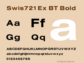 Swis721 Ex BT Bold V1.00图片样张