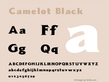 Camelot Black V1.00 Font Sample