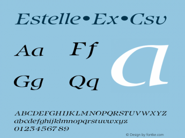 Estelle Ex Csv V1.00 Font Sample