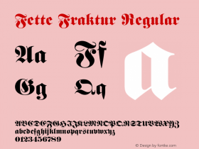 Fette Fraktur Regular 001.003 Font Sample