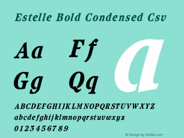 Estelle Bold Condensed Csv V1.00 Font Sample
