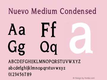 Nuevo Medium Condensed V1.00 Font Sample