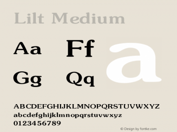 Lilt Medium V1.00 Font Sample