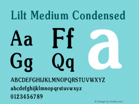 Lilt Medium Condensed V1.00图片样张