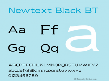 Newtext Black BT V1.00图片样张