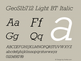 GeoSlb712 Light BT Italic V1.00图片样张