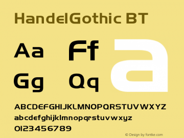 HandelGothic BT V1.00图片样张