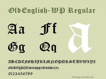 OldEnglish-WP Regular V1.00 Font Sample