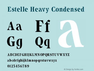 Estelle Heavy Condensed V1.00 Font Sample