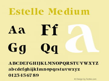 Estelle Medium V1.00 Font Sample