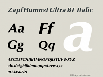 ZapfHumnst Ultra BT Italic V1.00图片样张