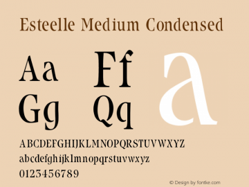 Esteelle Medium Condensed V1.00 Font Sample