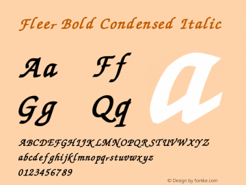 Fleer Bold Condensed Italic V1.00 Font Sample